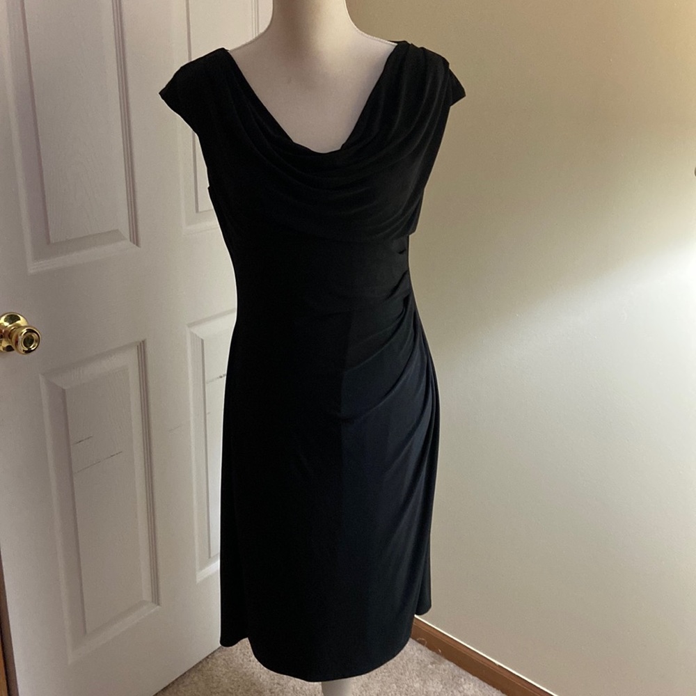 Lauren by Ralph Lauren, size 14, black dress, side detail